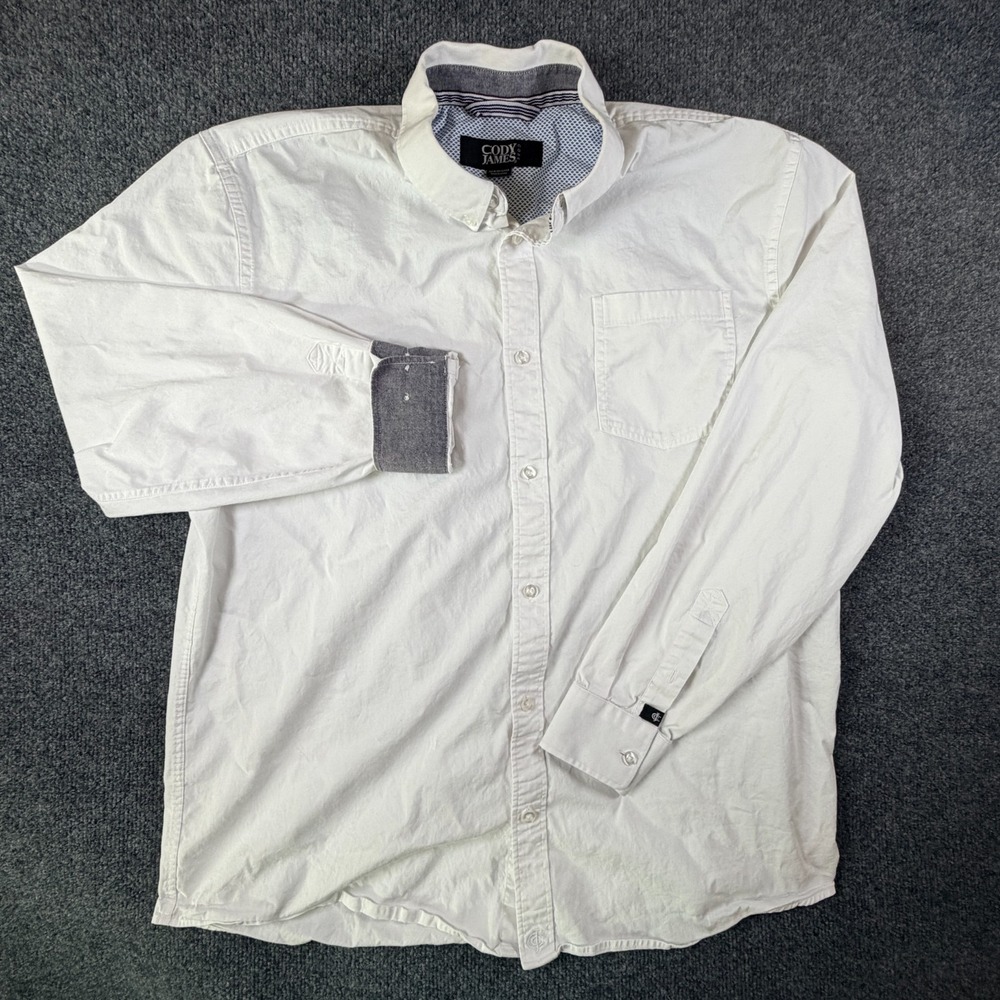 Cody James Core Shirt Mens Medium White Button Up Western Rodeo Flip Cuff